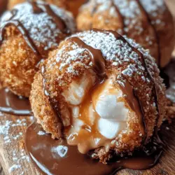 Delve into the delightful world of dessert with our Fried S'mores Bombs recipe. This indulgent treat combines the classic flavors of chocolate, marshmallows, and graham crackers into a crispy, warm delight that is sure to please any sweet lover. Imagine biting into a perfectly golden-brown exterior, only to discover a gooey, molten center of rich chocolate and soft marshmallows. Perfect for parties, family gatherings, or a cozy night at home, these Fried S'mores Bombs will not only satisfy your sweet tooth but also impress your guests with their creative twist on a beloved classic.