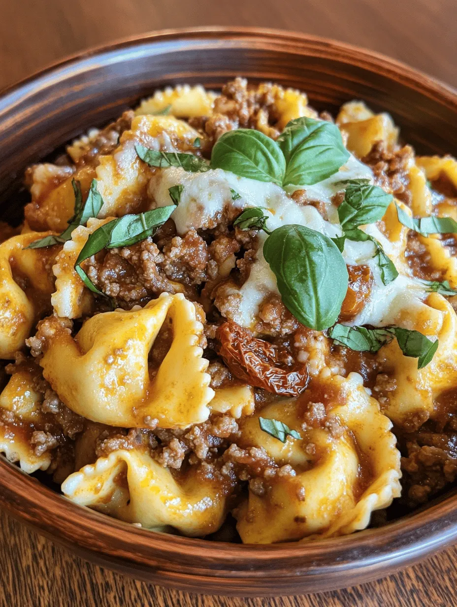 If you are on the lookout for a dish that combines rich flavors, comforting textures, and an easy preparation method, look no further than the Savory Beef & Parmesan Tortellini Delight. This recipe brings together the wholesome goodness of pasta and the heartiness of ground beef, topped with a luscious blend of cheeses that guarantees to please your palate.