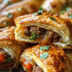 Are you looking for a quick and delicious appetizer that will impress your guests and satisfy your cravings? Look no further than Savory Rotel Sausage and Cream Cheese Crescents. This delightful dish combines the rich, savory flavors of Italian sausage with the creamy texture of cream cheese, all enveloped in flaky crescent roll dough. Each bite delivers a perfect balance of spice and creaminess, making it an irresistible snack or party food.