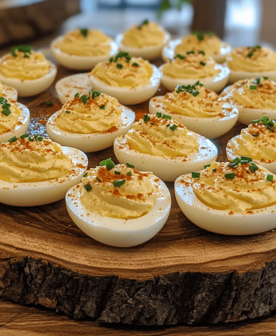 Deviled eggs are a timeless classic that has secured their place in appetizers across countless gatherings, from casual barbecues to elegant holiday dinners. This simple yet delicious dish is a staple at potlucks, picnics, and family celebrations, embodying a perfect balance of creaminess and flavor that appeals to a wide range of palates. The beauty of deviled eggs lies in their versatility; they can be easily customized to suit personal tastes and dietary needs, making them a beloved choice for both hosts and guests alike.