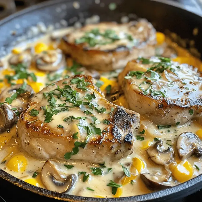 When it comes to comfort food, few dishes can rival the heartwarming appeal of Savory Cream of Mushroom Soup Pork Chops. This dish seamlessly combines tender, juicy pork chops with a rich and creamy mushroom soup, creating a symphony of flavors that is as satisfying as it is delicious. Ideal for family dinners or special occasions, this recipe not only embraces the essence of home-cooked meals but also brings a sense of nostalgia that resonates with many. The creamy mushroom sauce envelops the pork, enhancing its natural flavors and making each bite a comforting experience.