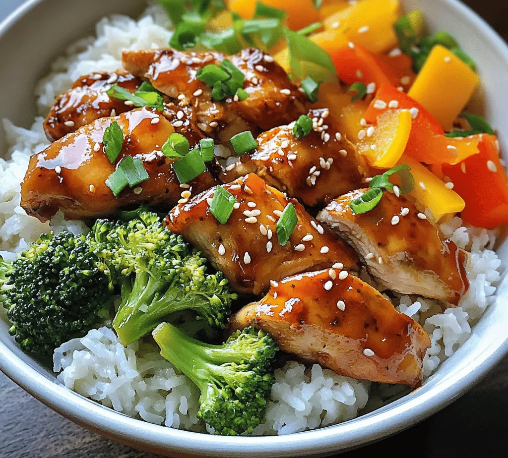 Sticky Chicken Rice Bowls are an ultimate comfort food that seamlessly combines savory flavors, delightful textures, and vibrant colors. This dish is not only delicious but also incredibly versatile, making it an ideal choice for family dinners or meal prep for the week ahead. The balance of marinated chicken, fluffy jasmine rice, and colorful vegetables creates a nutritious meal that can easily please everyone at the dining table.