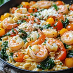 If you’re looking for a dish that combines simplicity with bursting flavors, look no further than One Pan Parmesan Orzo with Shrimp. This delightful recipe brings together tender shrimp, creamy Parmesan cheese, and perfectly cooked orzo pasta—all in one convenient pan. It’s a meal that not only satisfies your taste buds but also streamlines the cooking process, making it a perfect choice for busy weeknights or casual gatherings.