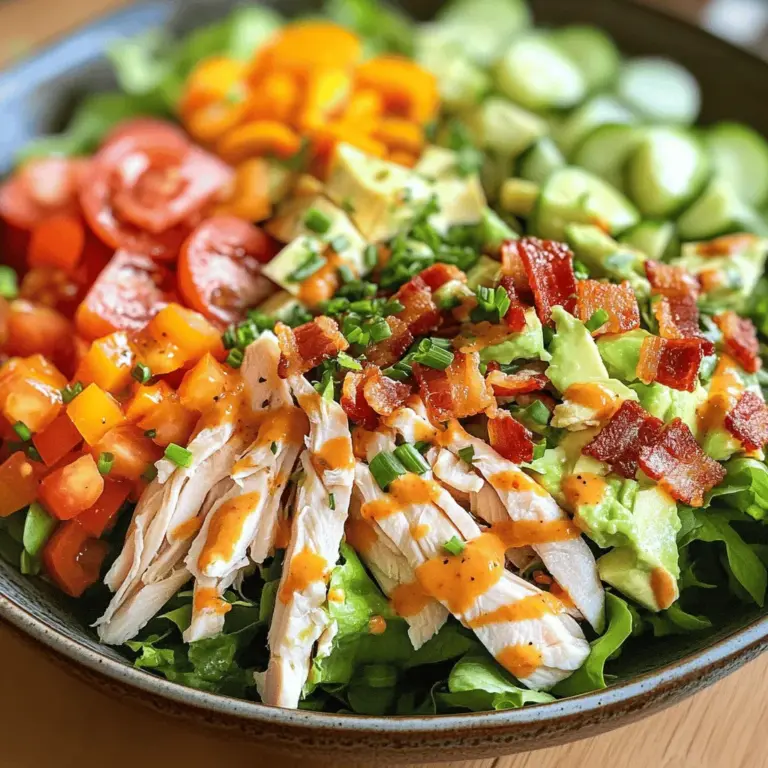 As summer rolls around, our cravings for fresh and nutritious meals tend to peak, and what better way to satisfy those cravings than with a Crisp & Colorful BLT Chicken Salad? This delightful dish combines the classic flavors of a BLT sandwich—bacon, lettuce, and tomato—with the hearty addition of chicken, transforming it into a satisfying salad that is perfect for lunch or a light dinner. Whether you’re hosting a summer barbecue or looking for a quick meal prep option, this salad's vibrant colors and mouthwatering flavors will steal the show.