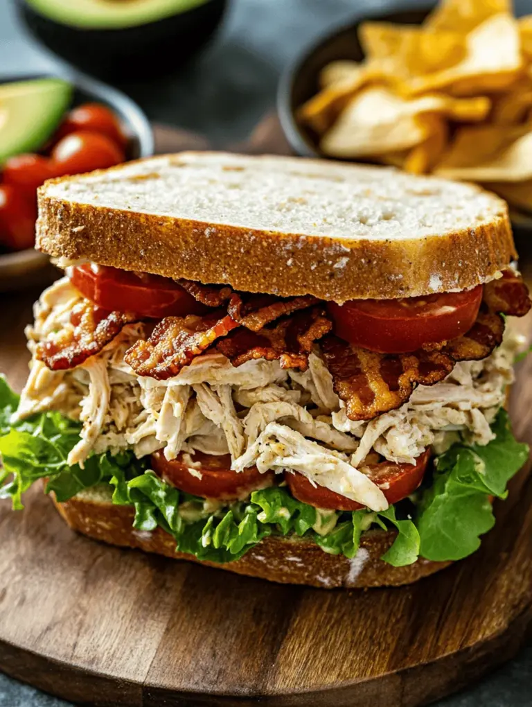 The Savory BLT Chicken Salad Sandwich is a delightful twist on the classic bacon, lettuce, and tomato (BLT) sandwich that many of us know and love. This recipe marries the traditional components of a BLT with a creamy chicken salad, making it a perfect option for busy individuals and families looking for a quick, nutritious meal without sacrificing flavor. With a satisfying blend of protein from the chicken, the crispness of fresh vegetables, and the irresistible crunch of bacon, this sandwich offers a balanced and delectable experience that is sure to please even the pickiest eaters.