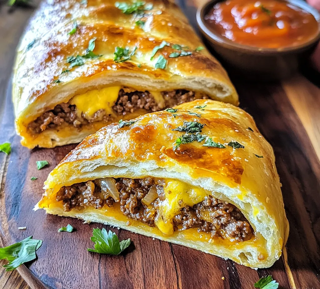 Stromboli, a delicious rolled sandwich hailing from Italian-American cuisine, has become a go-to comfort food for many. This versatile dish, typically filled with various meats, cheeses, and vegetables, is not only easy to prepare but also incredibly satisfying. It embodies the essence of a hearty meal, making it perfect for gatherings, family dinners, or a cozy night in. Among the myriad of variations, one stands out for its gooey cheese and savory filling: the Cheesy Beef Stromboli Delight.