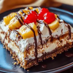 The Delectable No-Bake Banana Split Cake is a delightful dessert that captures the essence of summer with its light, creamy layers and the classic flavors of a beloved banana split. This no-bake cake is not only a feast for the eyes but also a treat for the taste buds, making it a favorite among dessert lovers of all ages. In a world where time is often of the essence, the appeal of no-bake desserts has never been more pronounced. They offer the pleasure of indulgent flavors without the need for an oven, allowing you to whip up a delicious treat in no time.