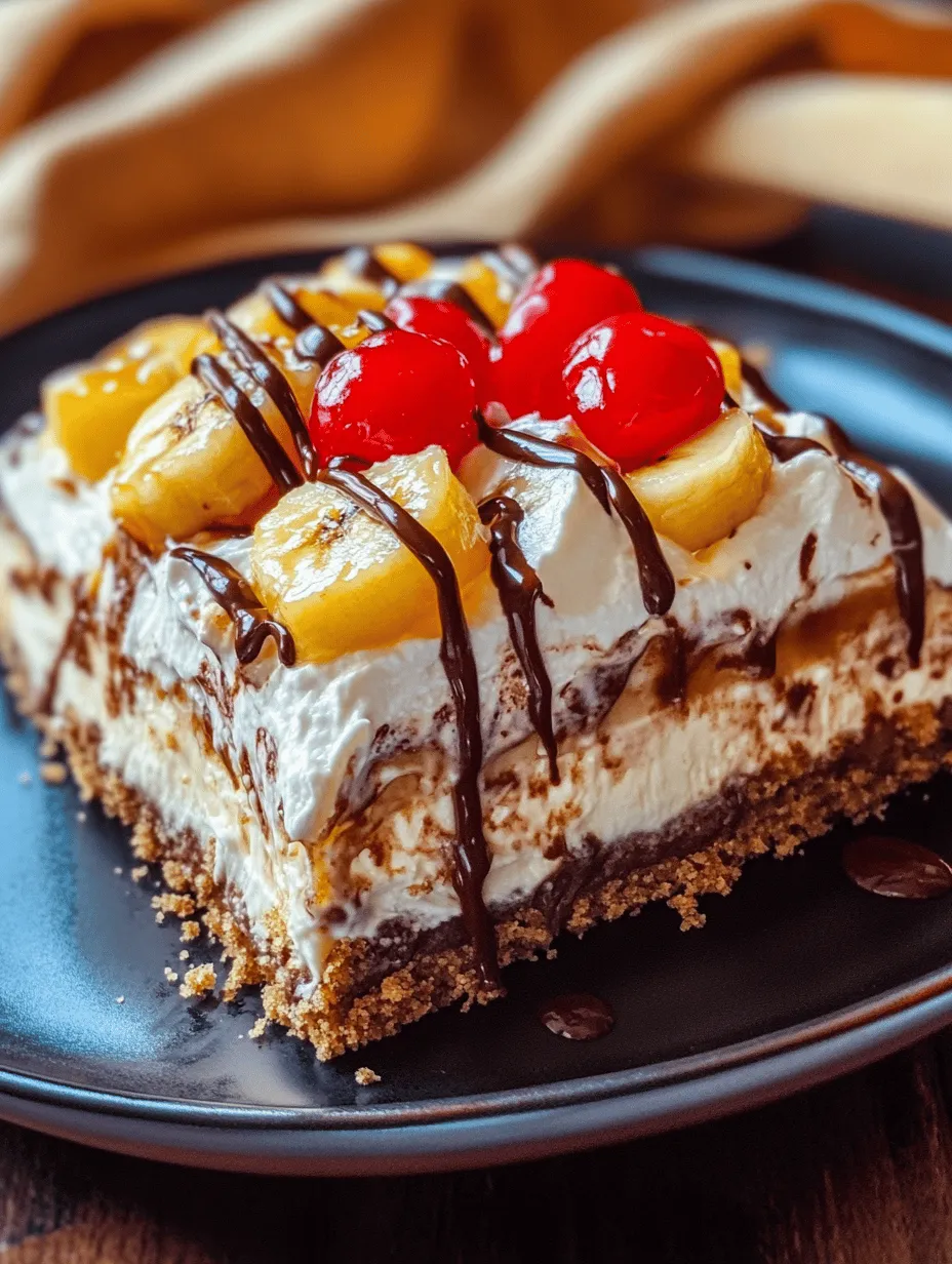 The Delectable No-Bake Banana Split Cake is a delightful dessert that captures the essence of summer with its light, creamy layers and the classic flavors of a beloved banana split. This no-bake cake is not only a feast for the eyes but also a treat for the taste buds, making it a favorite among dessert lovers of all ages. In a world where time is often of the essence, the appeal of no-bake desserts has never been more pronounced. They offer the pleasure of indulgent flavors without the need for an oven, allowing you to whip up a delicious treat in no time.