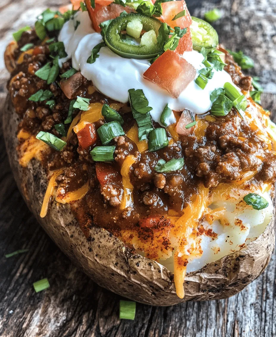 Chili cheese baked potatoes are the epitome of comfort food, combining the hearty goodness of baked russet potatoes with the rich flavors of chili and melted cheese. This dish is not only satisfying but also versatile, making it a perfect meal for any occasion. Whether you’re hosting a gathering, preparing a family dinner, or simply looking for a quick and easy meal, these loaded potatoes are sure to please. The combination of fluffy potatoes, savory chili, and gooey cheese creates a delightful experience for both the palate and the soul.