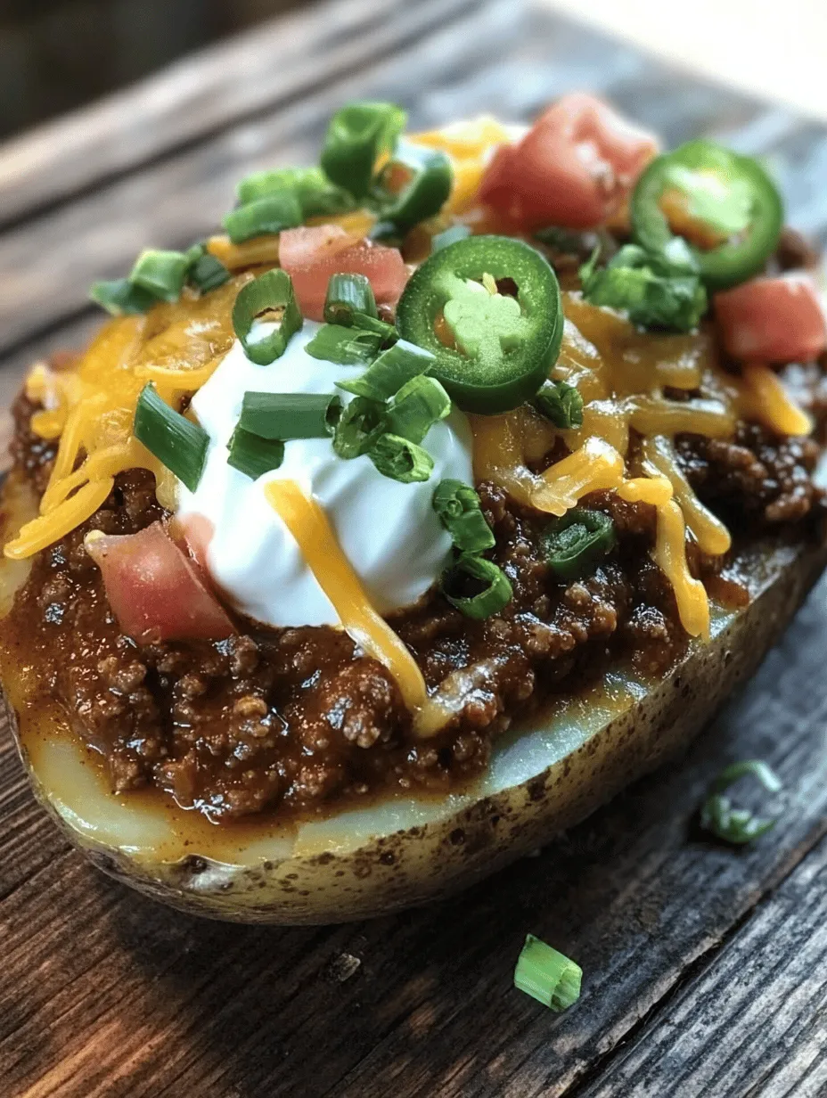 Chili cheese baked potatoes are the epitome of comfort food, combining the hearty goodness of baked russet potatoes with the rich flavors of chili and melted cheese. This dish is not only satisfying but also versatile, making it a perfect meal for any occasion. Whether you’re hosting a gathering, preparing a family dinner, or simply looking for a quick and easy meal, these loaded potatoes are sure to please. The combination of fluffy potatoes, savory chili, and gooey cheese creates a delightful experience for both the palate and the soul.