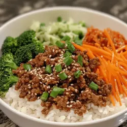 The Savory Korean Ground Beef Bowl is a delightful dish that has gained immense popularity not just in Korea but across the globe. This meal perfectly encapsulates the essence of Korean cuisine, which is renowned for its harmonious balance of flavors and textures. The combination of savory, sweet, and umami notes, along with a variety of textures, makes this dish not only satisfying but also incredibly appealing to the taste buds.