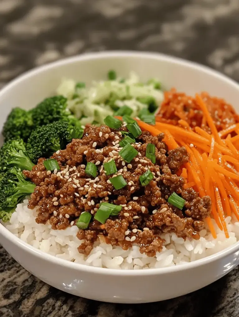 The Savory Korean Ground Beef Bowl is a delightful dish that has gained immense popularity not just in Korea but across the globe. This meal perfectly encapsulates the essence of Korean cuisine, which is renowned for its harmonious balance of flavors and textures. The combination of savory, sweet, and umami notes, along with a variety of textures, makes this dish not only satisfying but also incredibly appealing to the taste buds.