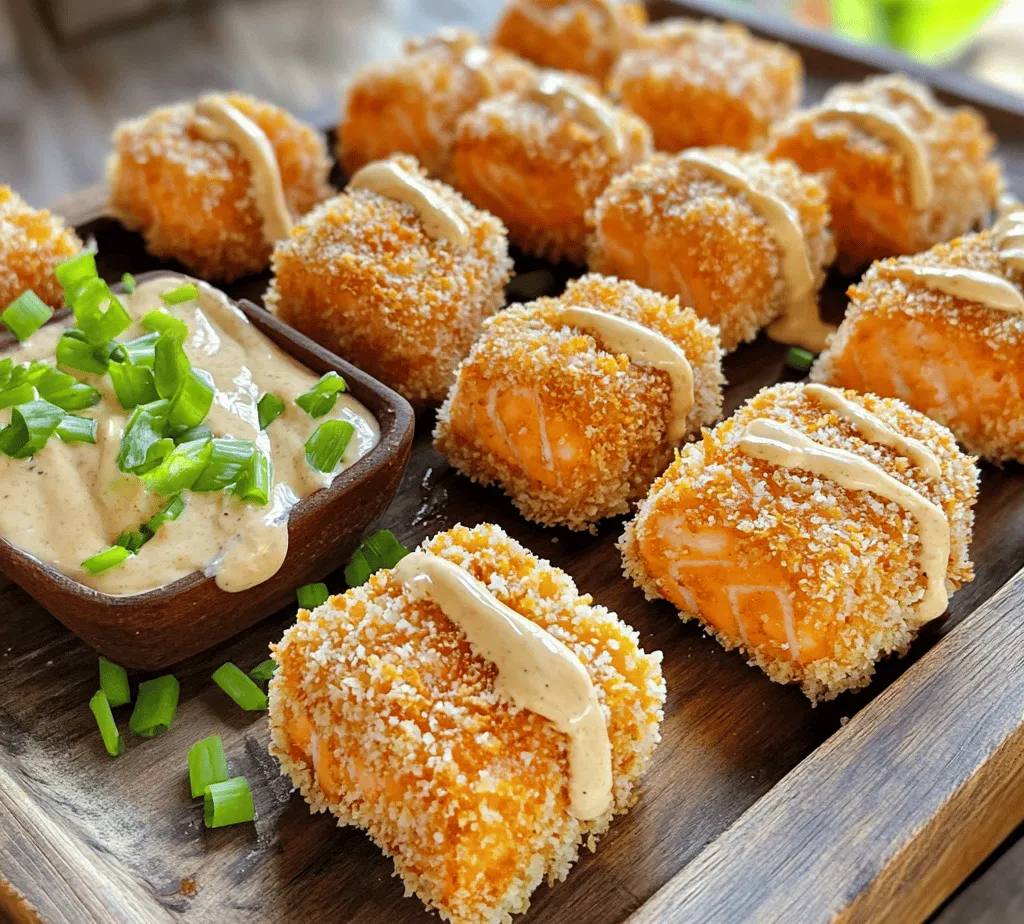 Crispy Bang Bang Salmon Bites are an irresistible and flavorful dish that combines the rich taste of salmon with a crunchy coating, all complemented by a spicy and tangy Bang Bang sauce. This dish has gained popularity for its delightful fusion of textures and flavors, making it a perfect choice for a variety of occasions. Whether you’re looking for a standout appetizer for your next gathering, a satisfying game day snack, or even a light meal, these salmon bites will elevate your seafood game and impress your guests.