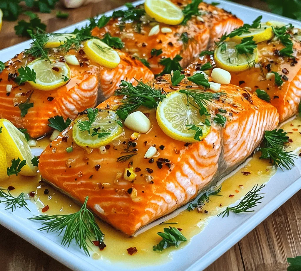 When it comes to preparing a delicious and healthy dinner, few dishes can rival the exquisite flavors of Garlic Butter Baked Salmon. This recipe is not only simple to make but also packed with rich flavors that will tantalize your taste buds. Whether you're looking to impress guests at a dinner party or need a quick weeknight meal, this dish is sure to please everyone at your table. The combination of succulent salmon fillets, aromatic garlic, and creamy butter creates a symphony of taste that is both comforting and gourmet. Plus, with the added nutritional benefits of salmon, this meal is as good for your health as it is for your palate.