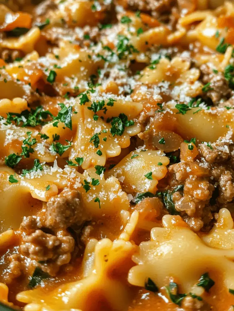 In the fast-paced world we live in today, finding time to prepare a delicious meal can often feel like a daunting task. However, the allure of a comforting, creamy pasta dish can turn any hectic evening into a soothing experience. Enter "Creamy Beef and Bowtie Bliss," a delightful recipe that perfectly marries the heartiness of ground beef with the playful shape of bowtie pasta, all enveloped in a luscious, creamy sauce. This dish not only tantalizes your taste buds but also serves as a nourishing meal that the whole family will love.