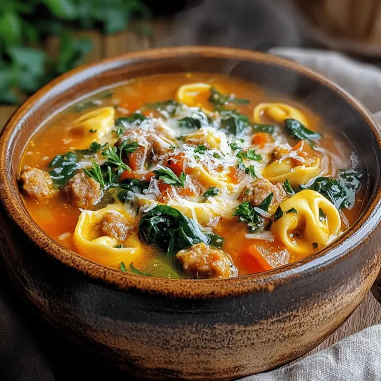 When the weather turns chilly or the week gets overwhelmingly busy, there’s nothing quite like a warm bowl of soup to provide comfort and nourishment. Enter the Hearty Sausage Tortellini Soup—a delightful dish that brings together rich flavors and satisfying textures in each spoonful. This comforting soup is not only delicious but also incredibly easy to whip up, making it a perfect choice for those weeknights when you need a quick yet hearty meal.