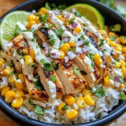 In contemporary cuisine, rice bowls have surged in popularity, becoming a staple in homes and restaurants alike. Their versatility allows for a myriad of flavors, textures, and ingredients, making them an ideal choice for a satisfying meal. One standout dish that beautifully encapsulates this trend is the Loaded Street Corn Chicken Rice Bowl. This fusion recipe marries the vibrant flavors of Mexican street corn with the hearty goodness of grilled chicken over a bed of fluffy jasmine rice.