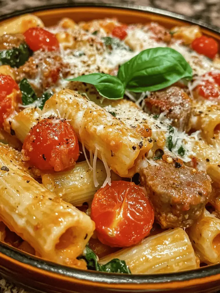 In the realm of comfort food, few dishes can rival the appeal of a creamy pasta recipe. Creamy Sausage Rigatoni: Spinach & Tomato Delight not only exemplifies the ease of preparation but also embodies a delightful harmony of flavors that can satisfy the entire family. This dish combines the rich, hearty textures of rigatoni pasta with savory sausage, vibrant spinach, and sweet cherry tomatoes, creating a meal that is both satisfying and visually appealing.