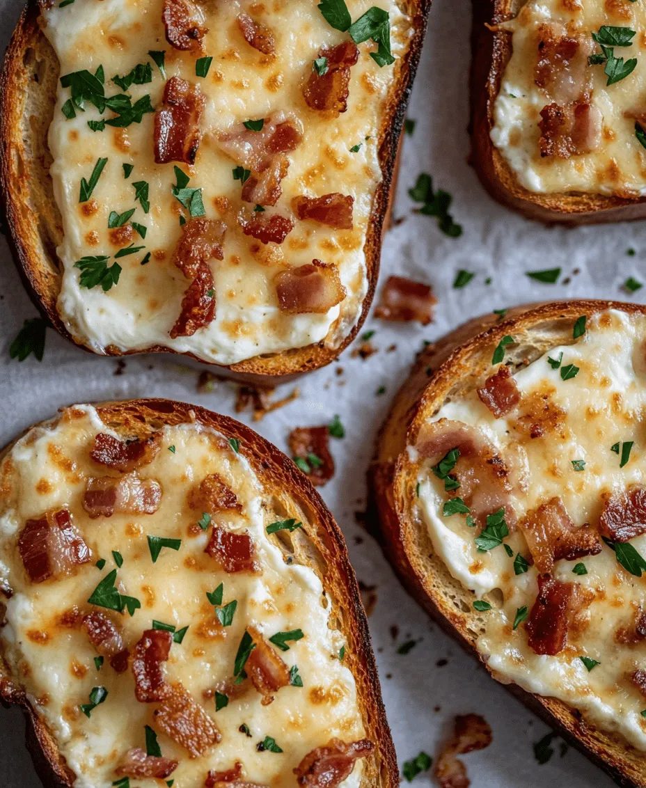 Cheesy Bacon Garlic Toast is a delightful and indulgent dish that combines the savory flavors of crispy bacon, creamy cheese, and aromatic garlic, all served on a perfectly toasted slice of bread. This recipe is not only simple to prepare but also a crowd-pleaser, making it the ideal appetizer or snack for any occasion. Whether you are hosting a gathering or simply craving a comforting treat, this cheesy toast will undoubtedly leave a lasting impression on your taste buds.