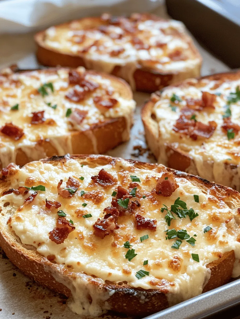 Cheesy Bacon Garlic Toast is a delightful and indulgent dish that combines the savory flavors of crispy bacon, creamy cheese, and aromatic garlic, all served on a perfectly toasted slice of bread. This recipe is not only simple to prepare but also a crowd-pleaser, making it the ideal appetizer or snack for any occasion. Whether you are hosting a gathering or simply craving a comforting treat, this cheesy toast will undoubtedly leave a lasting impression on your taste buds.