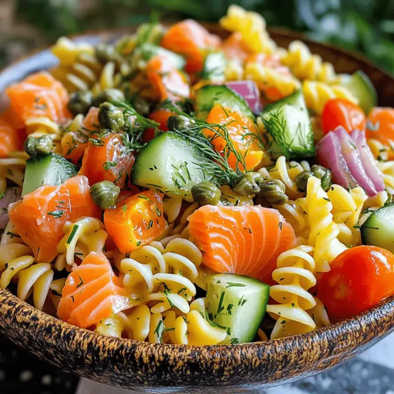 Smoked salmon pasta salad is a delightful dish that combines the rich flavors of smoked salmon with the comforting texture of pasta, creating a meal that is both nutritious and satisfying. This versatile salad can be enjoyed as a light lunch, a side dish at dinner, or even as the star of a summer gathering. Its ability to be prepared ahead of time makes it a go-to option for meal prepping and entertaining, allowing you to spend more time enjoying the company of your friends and family rather than worrying about what’s cooking in the kitchen.