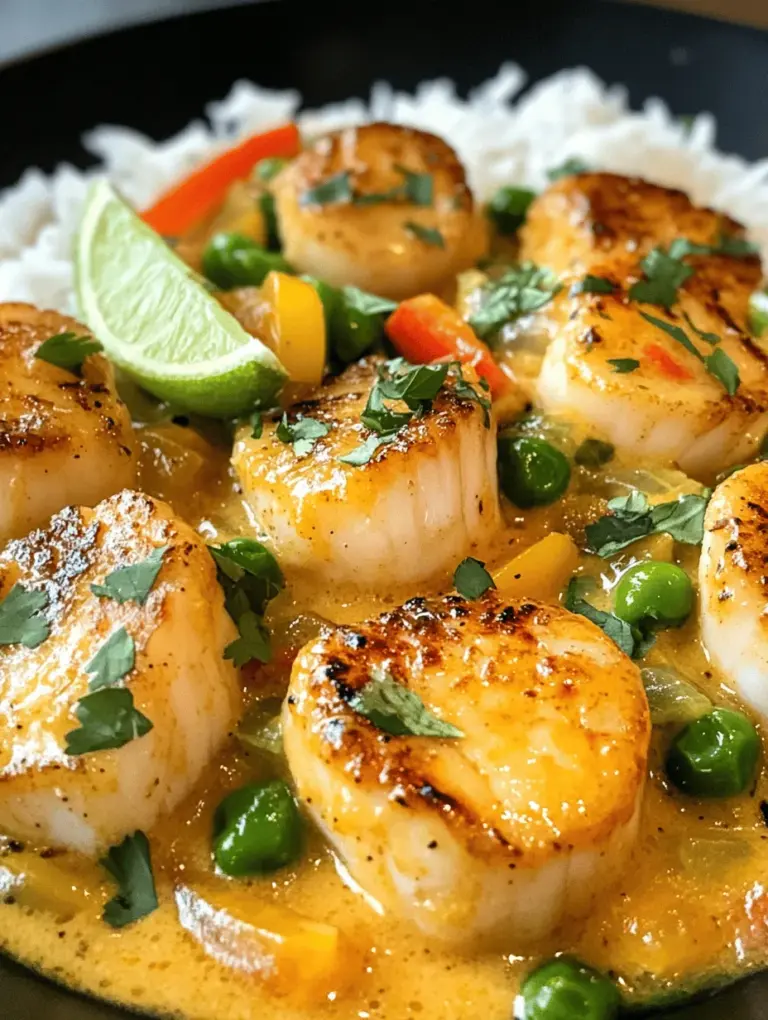 Welcome to the world of culinary delight with our Spicy Coconut Curry Scallops recipe. This dish combines tender, succulent sea scallops with a rich, aromatic coconut curry sauce that tantalizes the taste buds and warms the soul. Seafood has long held a cherished spot in culinary traditions around the globe, celebrated not only for its exquisite flavor but also for its versatility and nutritional benefits. Scallops, in particular, are a favorite among seafood lovers due to their delicate texture and sweet, slightly briny taste.