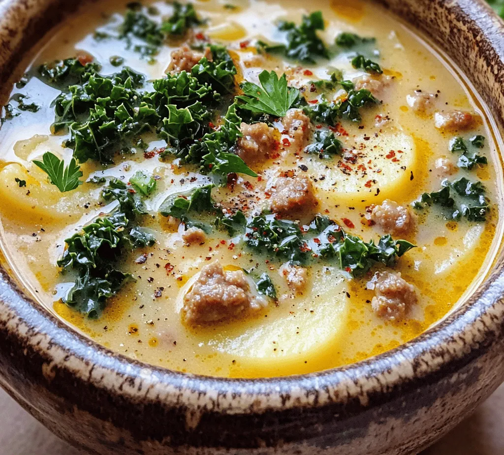 Zuppa Toscana, a delightful and hearty soup, originates from the beautiful region of Tuscany in Italy. This rustic dish has captured the hearts and palates of food lovers around the world, becoming a staple in Italian cuisine and a beloved choice for family dinners and gatherings. Known for its comforting nature, Zuppa Toscana is perfect for those chilly evenings when you crave something warm and satisfying.