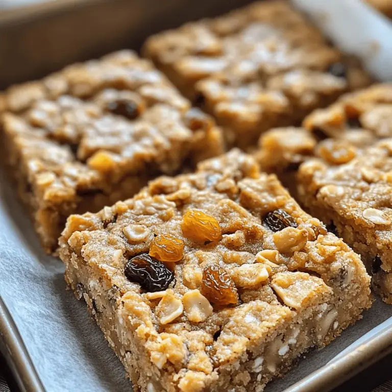 In the realm of homemade desserts, few things evoke warmth and nostalgia quite like chewy oatmeal raisin cookie bars. These delectable treats combine the wholesome goodness of oats with the natural sweetness of raisins, creating a dessert that is both satisfying and comforting. The recipe transforms the classic oatmeal raisin cookie into a convenient bar form, making it an excellent choice for gatherings, family snacks, or simply indulging in a sweet moment during your day.