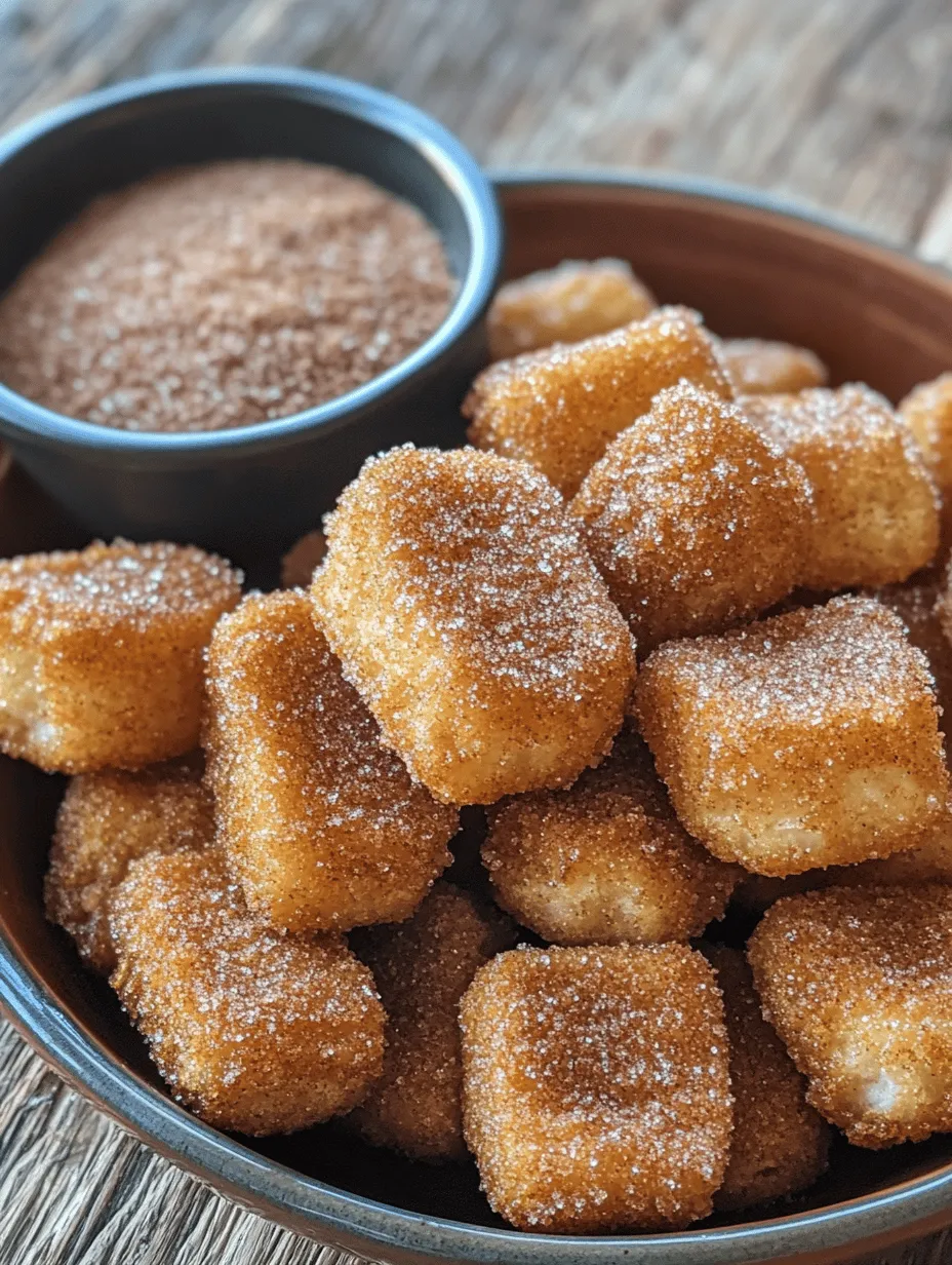 Churros, those delightful fried pastries rolled in sugar and cinnamon, have long been cherished in various cultures around the globe. Originating from Spain, they have made their way into the hearts (and stomachs) of many, evolving into a beloved snack in countries like Mexico, where they are often enjoyed with a side of rich chocolate sauce for dipping. The traditional churro is a long, tubular shape, but in recent years, the bite-sized version, known as churro bites, has become increasingly popular. These fun, smaller treats allow for easy sharing and are perfect for satisfying a sweet craving without the guilt of indulging in a full-sized dessert.