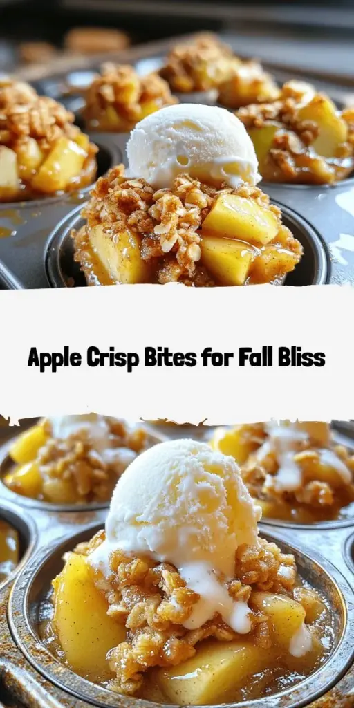 Indulge in the flavors of fall with delightful Apple Crisp Bites! These bite-sized treats are the perfect combination of tender spiced apples and a crunchy oat topping, making them a must-try for any autumn gathering. Ideal for parties or cozy nights in, this simple recipe is perfect for bakers of all levels. Click to discover how to make these delicious bites and bring warmth and joy to your dessert table this season!