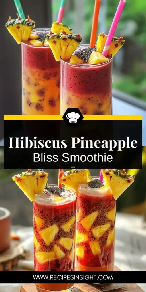 Indulge in the vibrant flavors of a Hibiscus Tea Pineapple Smoothie, a refreshing drink that's as nutritious as it is delicious! This delightful blend combines the tartness of hibiscus tea with the sweet, tropical goodness of pineapple, making it a perfect health boost for any time of day. Packed with antioxidants and immune-supporting vitamins, this smoothie will tantalize your taste buds while promoting overall wellness. Click through to discover the easy recipe and elevate your smoothie game!