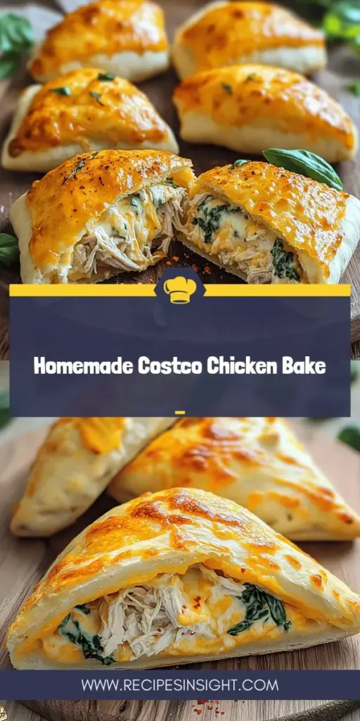 Indulge in the comforting flavors of a Copycat Costco Chicken Bake right from your kitchen! This easy recipe combines tender shredded chicken, gooey cheese, and fresh spinach all wrapped in a flaky crust, bringing the taste of Costco to your home. Perfect for weeknight dinners or family gatherings, this dish is not only delicious but also customizable to your taste. Click through to explore the step-by-step recipe and treat yourself today!