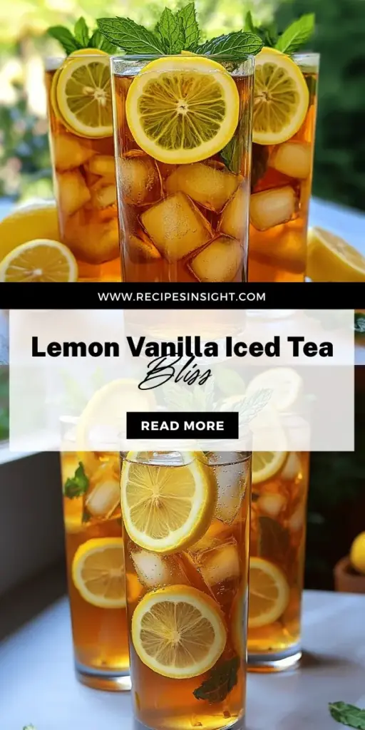 Quench your thirst this summer with a refreshing glass of Lemon Vanilla Iced Tea! This delightful blend combines zesty lemons and sweet vanilla for a flavor experience that’s both uplifting and satisfying. Perfect for barbecues, picnics, or relaxing at home, this homemade iced tea is easy to customize to your taste. Discover how to make your own batch and elevate your summer gatherings. Click to explore the full recipe and impress your friends!