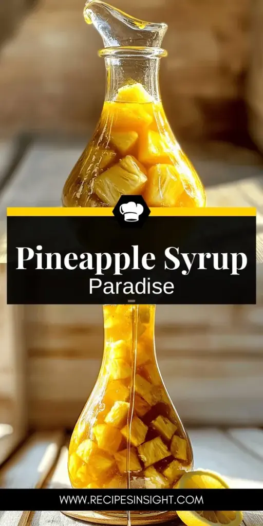 Experience the taste of the tropics with this simple and delicious Tropical Pineapple Bliss syrup recipe. Perfect for drizzling over pancakes, enhancing cocktails, or adding to desserts, this homemade syrup brings a burst of fresh pineapple flavor to every dish. Learn how to make it with just a few ingredients, including ripe pineapples, sugar, and lemon juice. Click to explore the full recipe and bring a tropical twist to your kitchen!