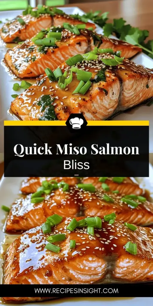 Discover the delicious and nutritious Swift Broiled Miso Salmon, perfect for busy weeknights! This quick and healthy dish features juicy salmon marinated in a savory miso blend, bursting with flavor and heart-healthy omega-3s. In just minutes, you can impress your family or guests with this easy recipe that combines exquisite taste and simple preparation. Click through to explore the full recipe and elevate your mealtime!