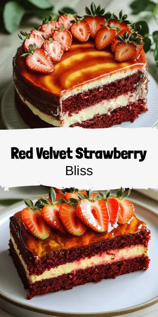 Elevate your dessert game with this stunning Red Velvet Strawberry Cheesecake Delight! This recipe marries rich velvet cake with creamy cheesecake, topped with fresh strawberries for a show-stopping treat perfect for any celebration. Learn how to create this deliciously layered dessert that looks as great as it tastes. Click through for the full recipe and impress your guests at your next gathering!