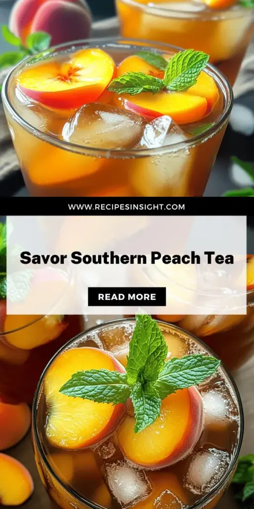 Discover the delightful taste of Southern Peach Tea, a perfect blend of ripe peaches and sweet black tea that embodies the spirit of summer in the South. This refreshing drink is easy to make at home with just a few ingredients and is ideal for picnics or family gatherings. Click through to explore the full recipe and tips, and impress your friends with a pitcher of this beloved Southern tradition that’s sure to quench your thirst!