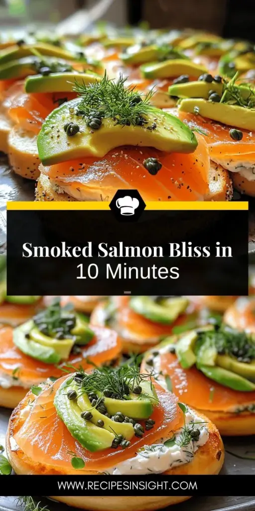 Discover the ultimate Smoked Salmon Delight recipe that will elevate your meals in just 10 minutes! This gourmet treat combines rich smoked salmon, creamy avocado, and tangy cream cheese for a deliciously nutritious dish perfect for breakfast, brunch, or entertaining guests. Packed with omega-3s and healthy fats, this recipe is a must-try. Click through to explore how to create this quick culinary masterpiece at home and impress your friends and family!