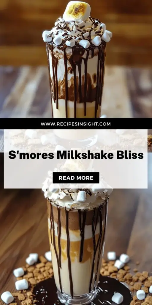 Dive into the deliciousness of our S'mores Milkshake Delight recipe! This creamy treat combines the nostalgic flavors of toasted marshmallows, rich chocolate, and crunchy graham crackers in a fun and easy milkshake. Perfect for warm evenings or cozy nights, it's a delightful way to satisfy your sweet tooth. Get ready to impress your friends and family with this simple yet indulgent recipe. Click through to explore this delightful creation today!