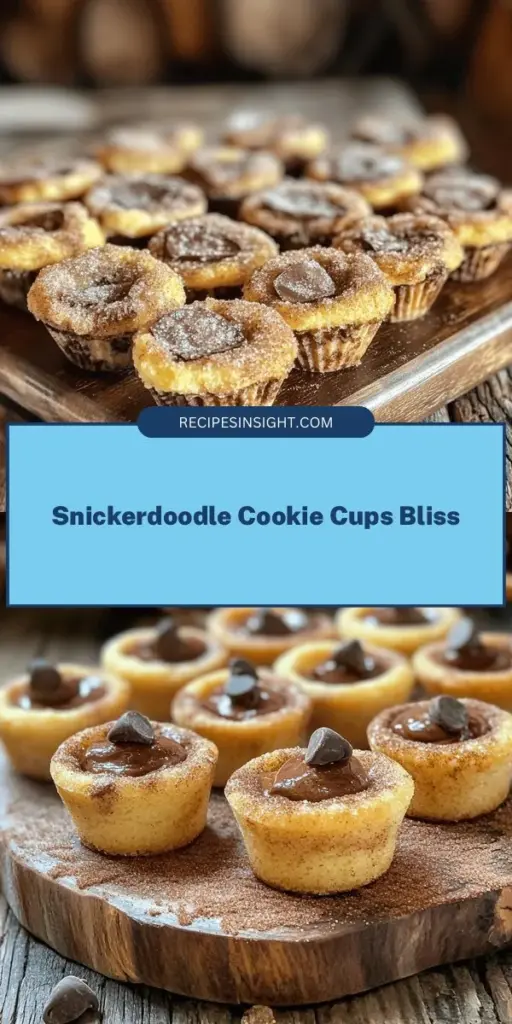 Discover the delightful twist on a classic favorite with Snickerdoodle Cookie Cups! These soft, chewy treats are packed with the familiar flavors of cinnamon and sugar but take on a charming cup shape. Perfect for filling with frosting, whipped cream, or ice cream, they are ideal for any occasion. Treat yourself and your loved ones to this fun and versatile recipe that makes baking a joy. Click through to explore the full recipe and create your own irresistible cookie cups today!