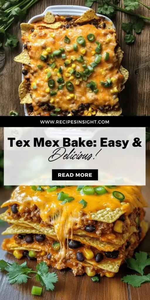 Discover the deliciousness of the Easy Tex Mex Bake, a quick and customizable dish perfect for any family gathering or weeknight dinner. This comforting recipe combines seasoned meat, black beans, corn, and a cheesy topping for an irresistible meal that everyone will love. Whether you prefer ground beef or turkey, this dish adapts to your taste. Click through for the full recipe and get ready to bring bold Tex Mex flavors to your table!