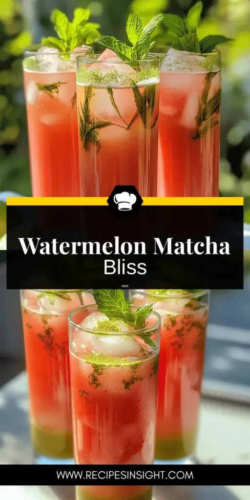 Beat the summer heat with a refreshing Watermelon Matcha Refresher, the perfect drink to quench your thirst and boost your wellness. This delightful blend combines juicy watermelon, vibrant matcha, and hints of lime for a deliciously hydrating experience. Ideal for poolside lounging or picnics, this easy-to-make drink offers great health benefits too! Click through to explore the full recipe and enjoy a delightful summer treat that tastes as good as it feels!