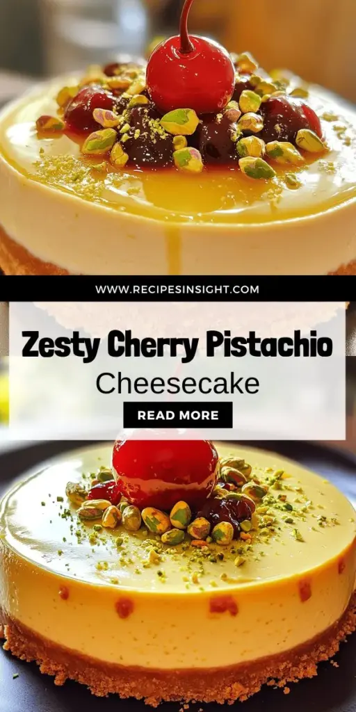 Indulge in the refreshing flavors of our Luscious Lemon-Lime Cherry Pistachio Cheesecake! This delightful dessert features a creamy cheesecake base infused with zesty lemon and lime, complemented by sweet, tart cherries and a nutty pistachio crunch. Perfect for any occasion, it's a treat that will impress friends and family alike. Click to explore the step-by-step recipe and create this stunning cheesecake that promises to be the highlight of your gatherings!