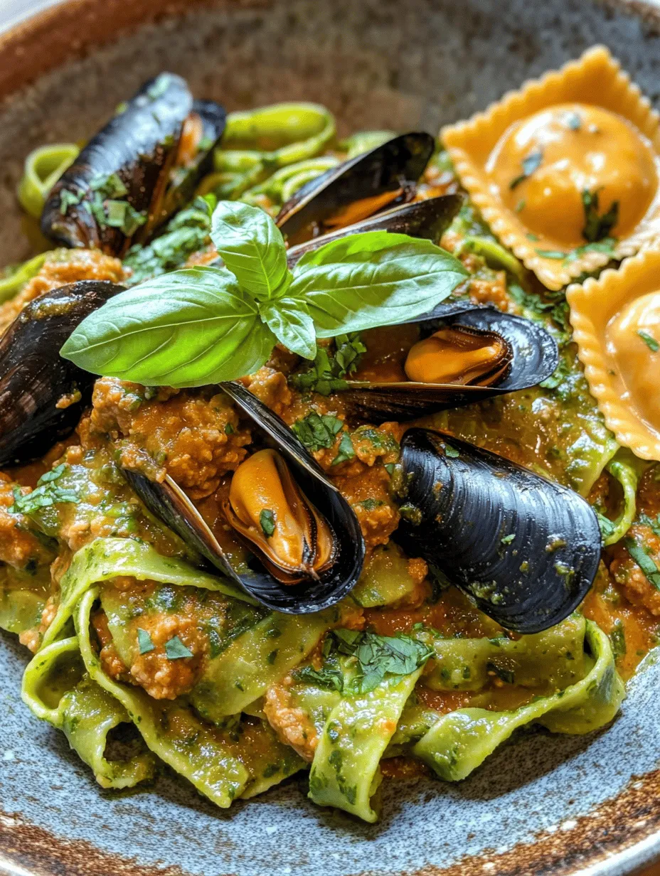 To create a dish as dynamic as Spinach Fettuccine with Lobster Ravioli, Mussels, and Meat Sauce, it is essential to understand the ingredients that make it so special. Each component plays a vital role in contributing to the overall flavor and texture of the dish.