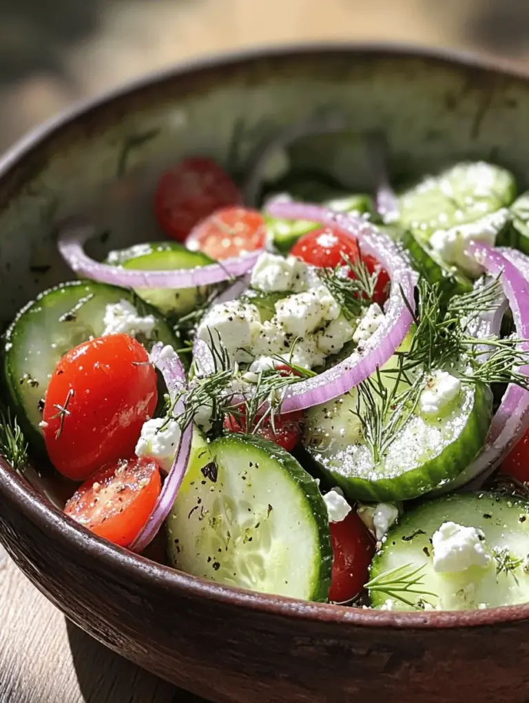 As the temperatures rise and the sun shines brighter, the appeal of fresh salads becomes irresistible. These vibrant dishes not only provide a refreshing reprieve from the heat but also pack a punch of nutrients that our bodies crave during the warmer months. One of the standout salads that embodies the essence of summer is the Refreshing Cucumber Delight. This delightful salad combines crisp cucumbers, zesty red onions, juicy cherry tomatoes, and aromatic dill, all brought together with a tangy dressing that makes every bite a celebration of flavor.