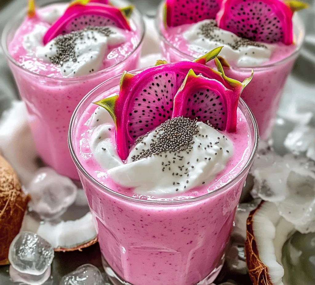 In recent years, dragon fruit has surged in popularity, becoming a staple in smoothie recipes across the globe. This vibrant, exotic fruit not only adds a striking visual appeal to any beverage but also boasts a unique flavor profile that enhances the overall taste experience. The Dragonfruit Delight Smoothie is a perfect way to incorporate this nutritional powerhouse into your daily routine. With its refreshing taste and numerous health benefits, this smoothie serves as a nourishing start to your day or a revitalizing afternoon pick-me-up.