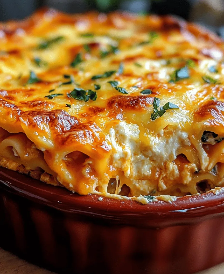 Cheesy Chicken Lasagna Delight is the epitome of a comforting and satisfying dish that brings warmth to any table. As families gather around for a hearty meal or friends come together for a cozy evening, this lasagna is sure to impress with its delightful combination of flavors and textures. Imagine layers of tender chicken, rich cheeses, and vibrant spinach interspersed with perfectly cooked lasagna noodles, all enveloped in a savory marinara sauce. This dish not only satisfies your hunger but also warms the heart with its homestyle goodness.