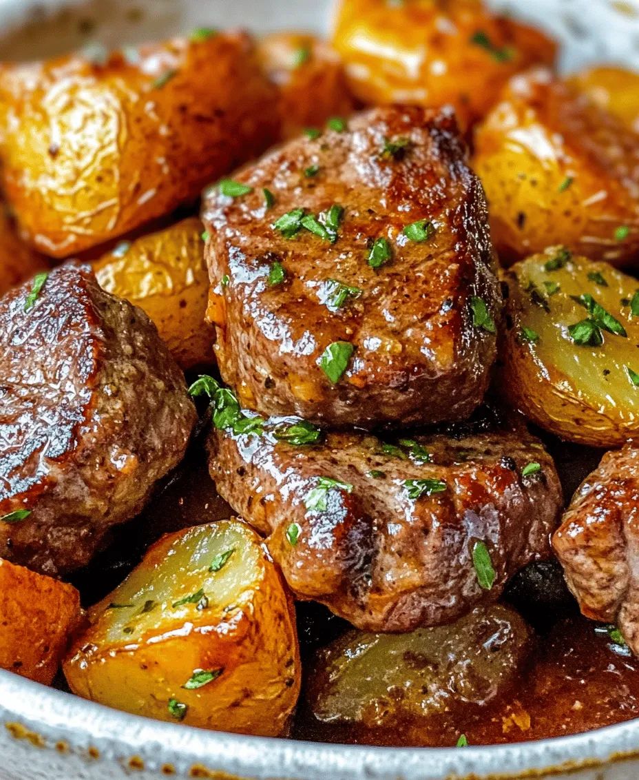 If you’re looking for a dish that combines rich flavors, comforting textures, and ease of preparation, look no further than Garlic Butter Steak Bites and Potatoes. This delightful recipe features tender, juicy steak bites seared to perfection and paired with golden roasted baby potatoes, all enveloped in a luscious garlic butter sauce. The allure of this dish lies in its ability to transform simple ingredients into a gourmet meal that can be enjoyed any night of the week or at your next special occasion.