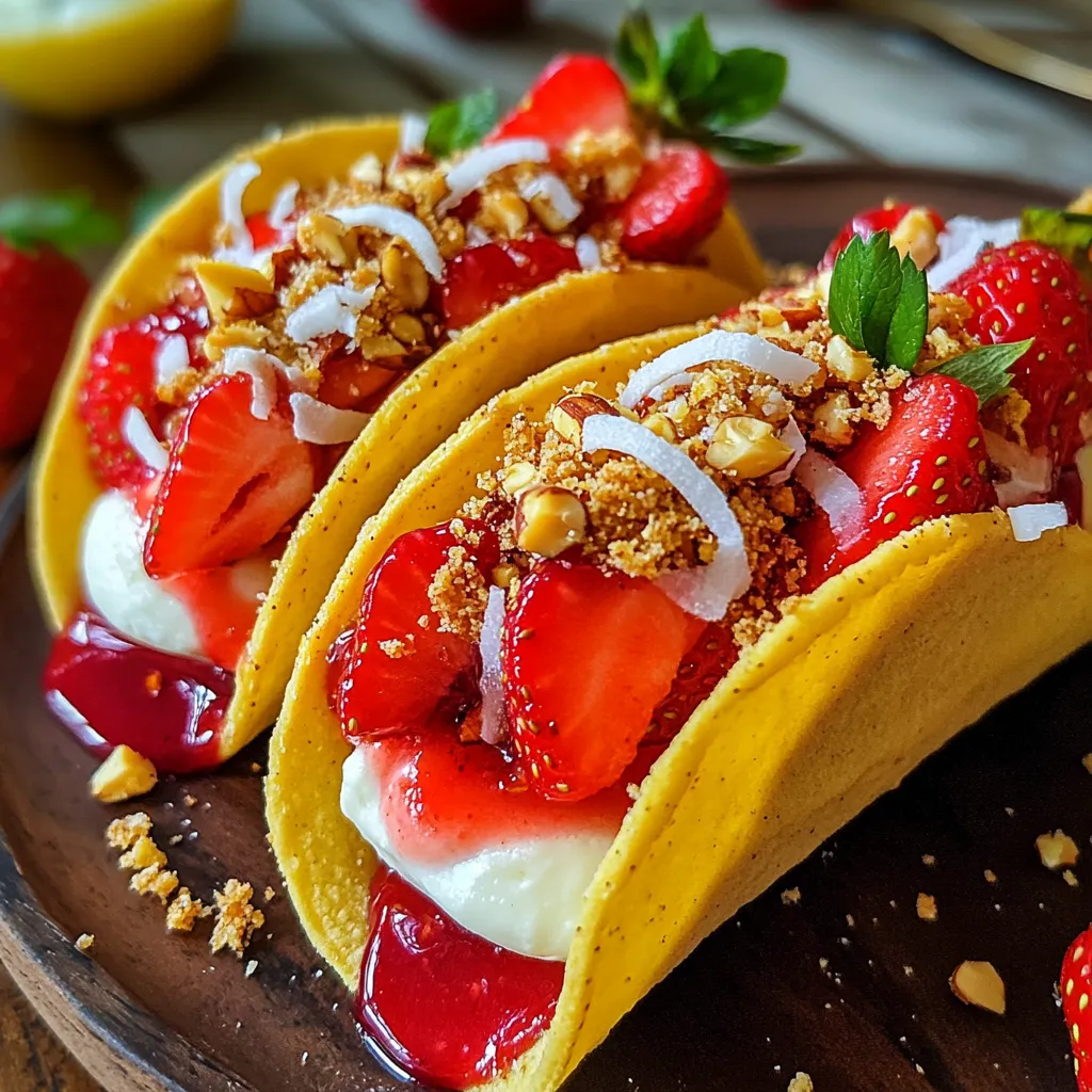 Imagine a world where the creamy, dreamy flavor of cheesecake meets the playful, portable nature of tacos. This delightful combination is brought to life with Strawberry Crunch Cheesecake Tacos—a recipe that transforms a beloved dessert into an irresistible treat. These tacos are not only visually stunning but also offer a unique culinary experience that will wow your family and friends at any gathering, picnic, or family dinner.