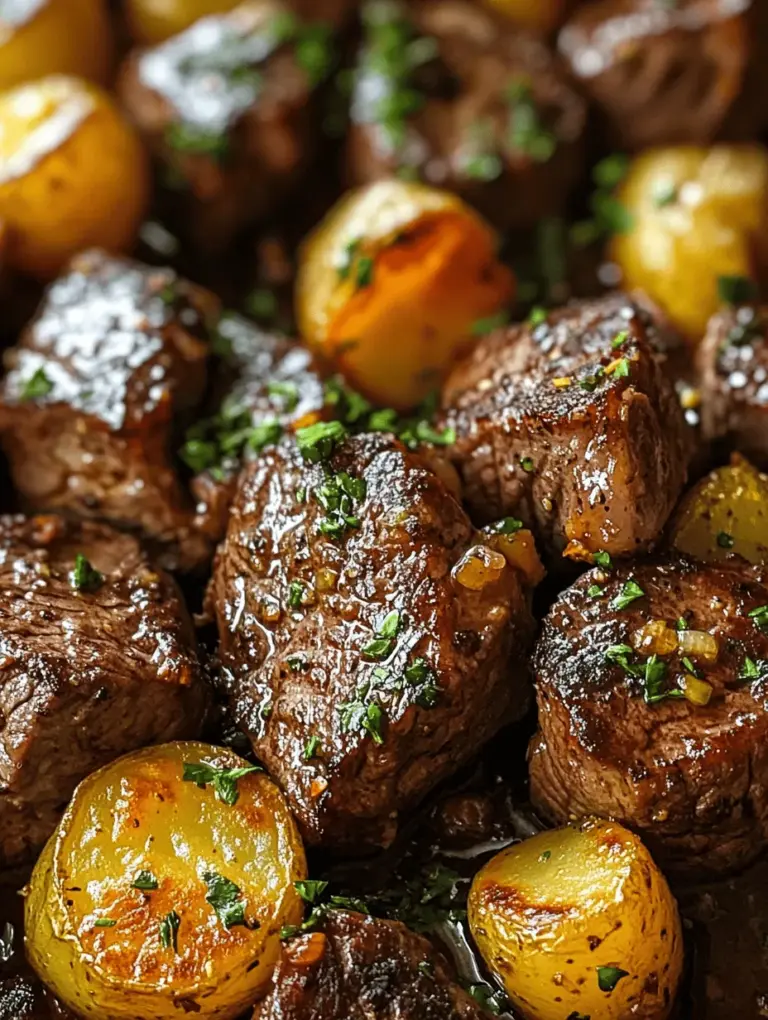 When it comes to comfort food, few combinations can rival the classic pairing of steak and potatoes. Enter Garlic Butter Steak Bites and Potatoes, a dish that not only embraces this timeless duo but elevates it with rich flavors and satisfying textures. Imagine tender, juicy bites of steak seared to perfection, nestled alongside golden, crispy baby potatoes, all enveloped in a luscious garlic butter sauce. This dish is perfect for those who crave a hearty meal that’s both comforting and indulgent.